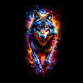 Fiercely Fire Wolf Diamond Painting
