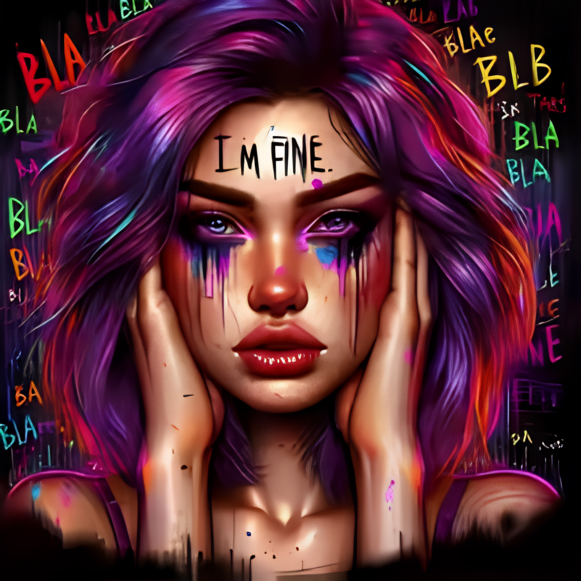 "I'm Fine" Woman's Portrait Diamond Painting Kit