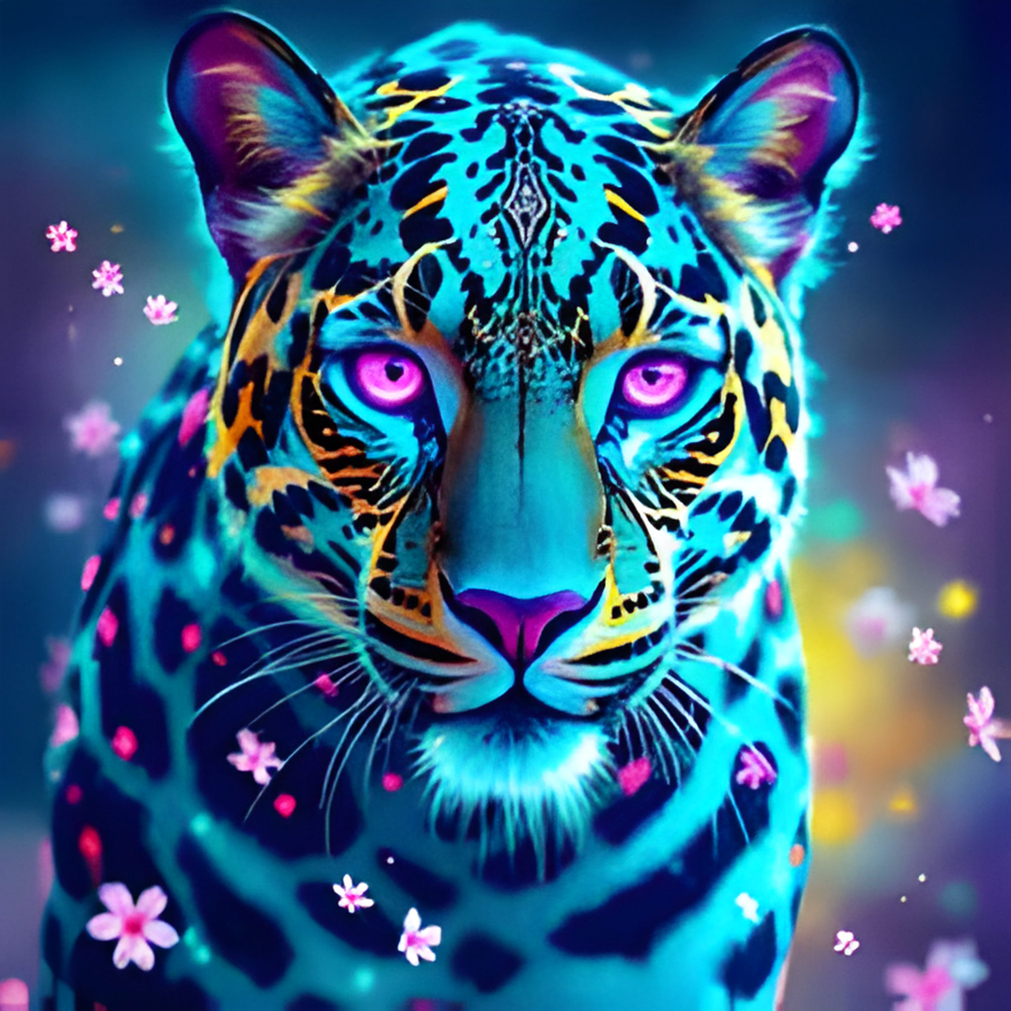 Mystical Neon Leopard Diamond Painting